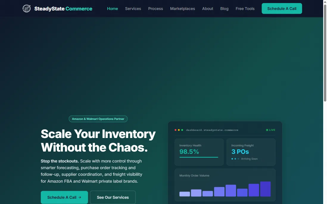 SteadyState Commerce website